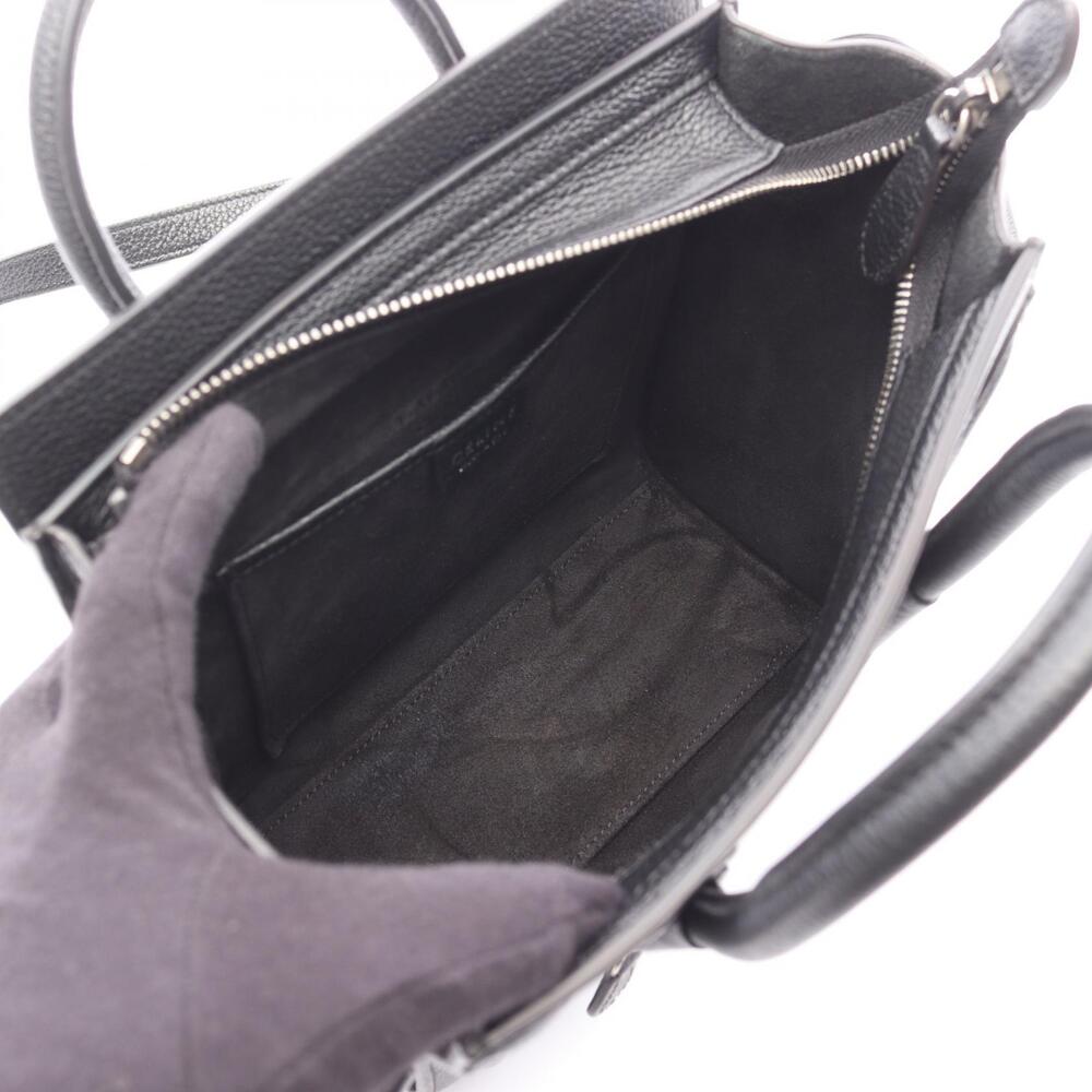 Celine Luggage 2way Shopper Handbag Leather Black - Picture 3 of 9